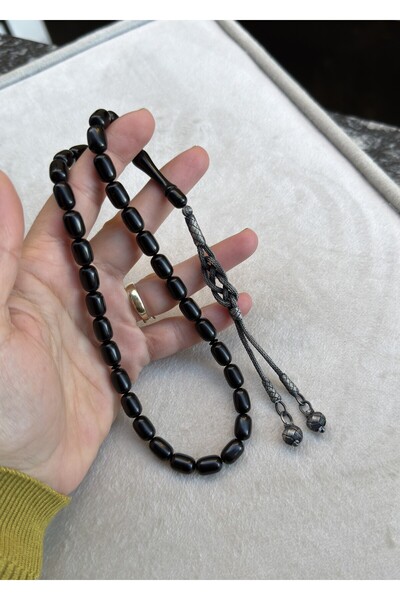 KAZZAZE سبحة كهرمان فضية مزدوجة التموجات مع شراشيب |   سلسلة قابلة للتجميع