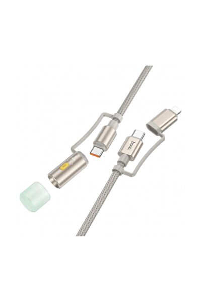 Hoco USB-C / Lightning - USB-C / LED Data and Charging Cable U138 60W 1.2m Gray