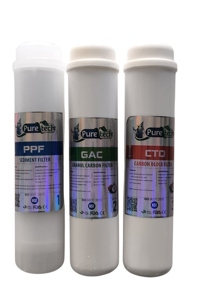 puretech Su arıtma cihazı filtre takımı NSF onaylı coconut (3adet) hindistan ...