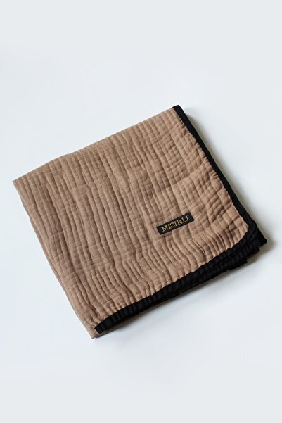 Mısırlı Eşarp 105x105 Μουσελίνα με ρέλι Κασκόλ - Πέτρα, Καραμέλα