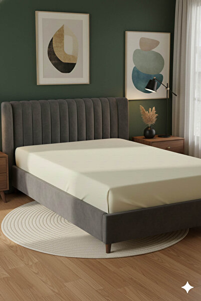 FAVORA 100% Cotton Ranforce Premium Single Fitted Sheet - Cream