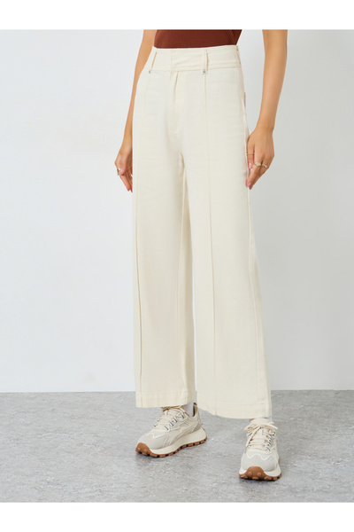 Styli Off-White High Rise Wide Leg Jeans