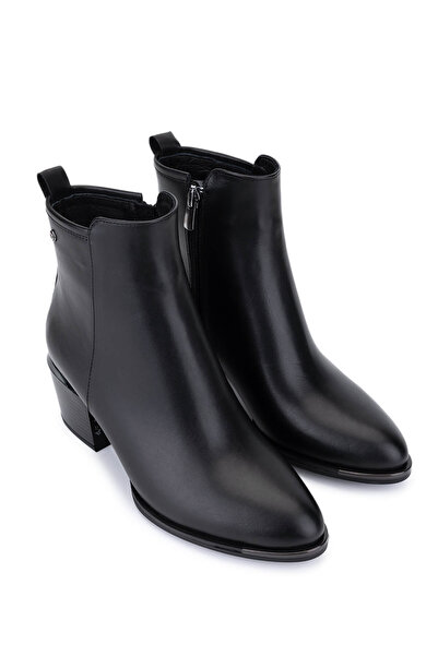 Tamer Tanca Kadın Siyah Deri Topuklu Bot