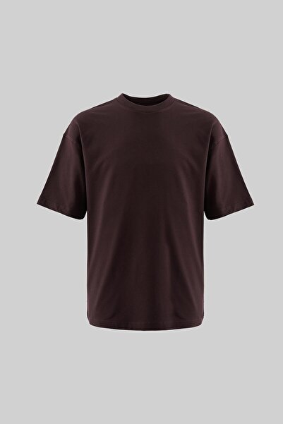 Machinist Men's Basic Cotton Oversized T-Shirt Brown