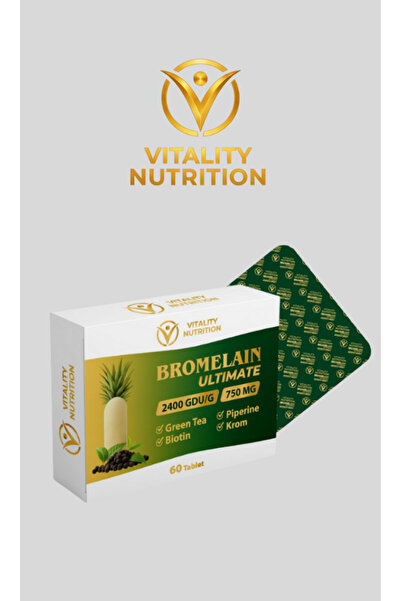 Vitality Nutrition Bromelian Ultimate 750 Mg 2400 GDU/G 60 Tablet ( Yeşil Çay...