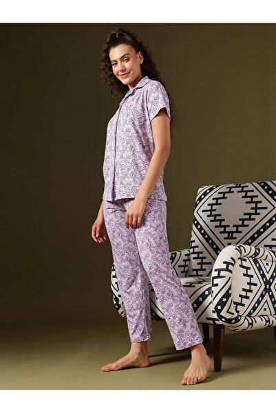 Clovia By Styli Paisley Print Shirt and Pyjama Set