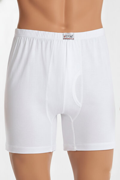 Altınay Men's 100% Cotton White Boxer Shorts - Comfortable Short Underwear - 2620