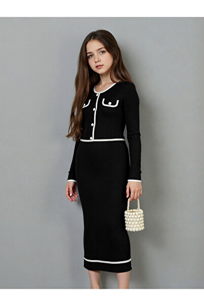 Take Two By Styli Textured Button Front Top with Skirt Set