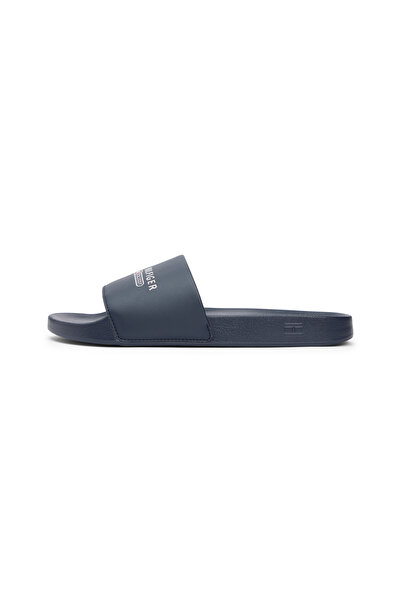 Tommy Hilfiger Men Blue Logo Embroidery Pool Slides