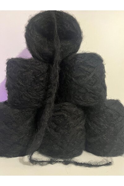 İPEK YÜN İPLİK DÜNYASI Moher Knitting Yarn Loose Pile Black 100 Gr