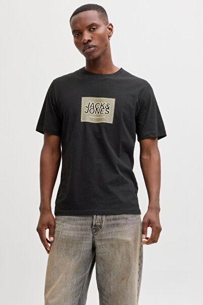Jack & Jones Men's Chest Logo Printed T-Shirt - Rain