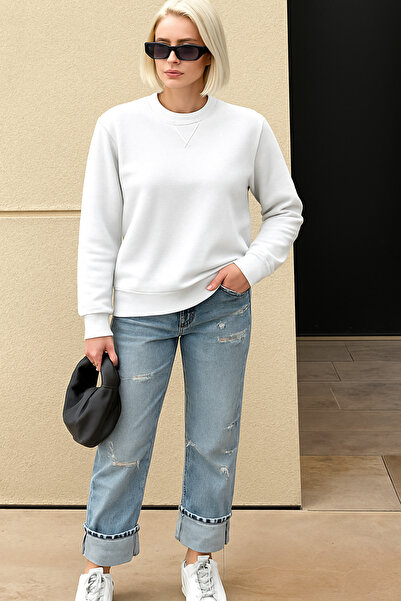 DeFacto Women's Thick Crew Neck Sweatshirt