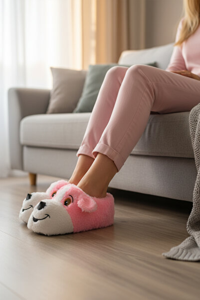 AYAKMOD Παντόφλες Unisex με ροζ σχέδιο σκύλου 26K001