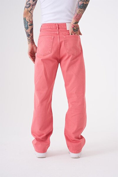 Machinist Dyed Baggy Gabardine Jeans Pants Pink