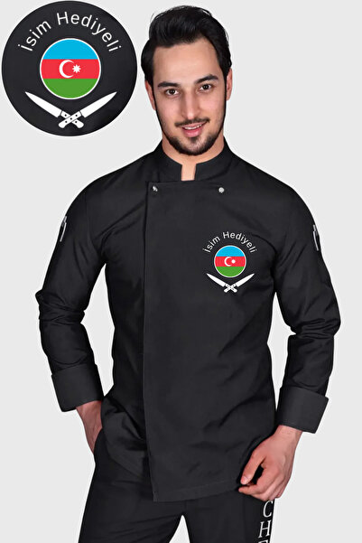 Üniformanya Azerbaycan Bayraklı Aşçı Ceketi