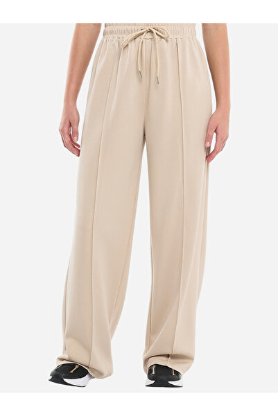 Victor and Jane By Styli Beige Zip-Up Hoodie and Wide Leg Joggers Co-Ords
