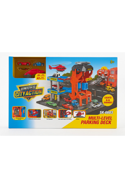 TUFY TOYS مجموعة مواقف السيارات للمغامرات في المدينة