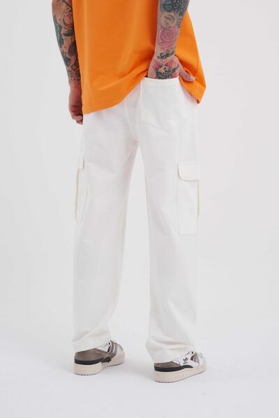 Machinist Ανδρικό Σετ πλαϊνή τσέπη Φαρδιά Φούτερ Εκρού