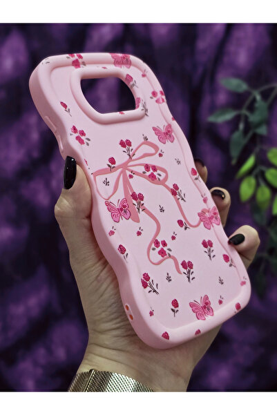 Magic Ring Poco X3 Pro / Poco X3 Nfc Compatible Butterfly Ribbon and Flower Pattern Pink Phone Case