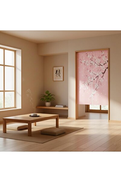 I-MART Cherry Blossom Japanese Noren Doorway Curtain, 59 x 33.5 inches