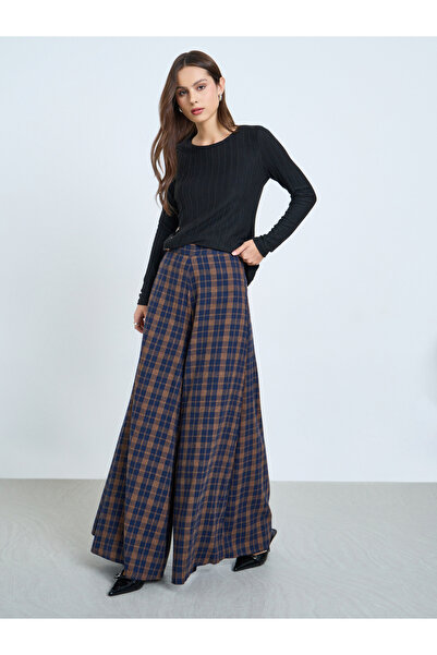 Take Two By Styli Women Checked Wide Leg Pant