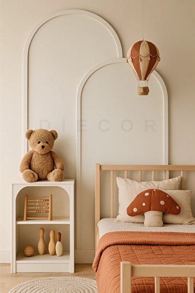 DİECOR Modern Dekoratif Oval Ahşap Duvar Paneli Seti – Montaja Hazır Kendin Y...