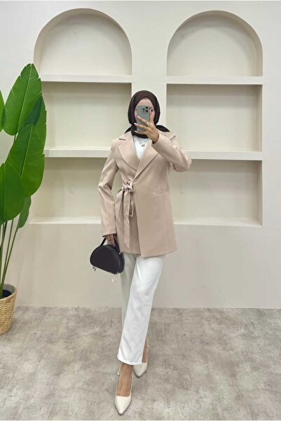 lurex moda Side Tie Blazer Jacket