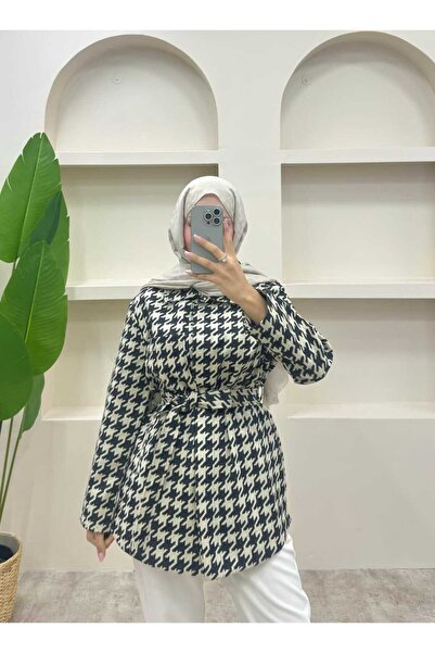 lurex moda Houndstooth Patterned Shirt