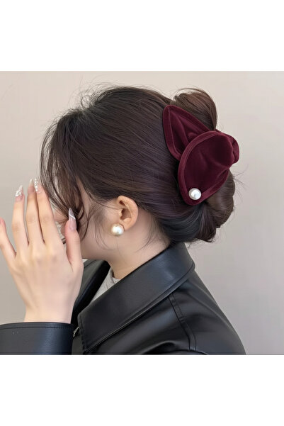 GÜLPEŞE Burgundy Velvet Dubai Buckle Special Design Latch Buckle New Trend