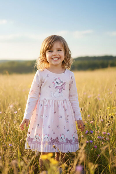 ESİLA KİDS Φόρεμα για κορίτσια με μακρυμάνικο σχέδιο γάτας με φιόγκο