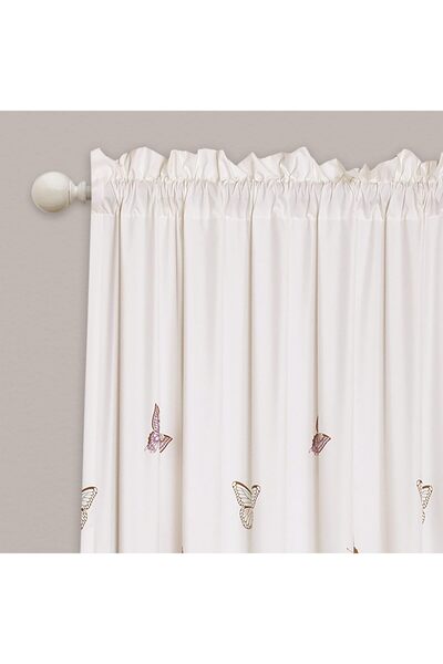 Lush Decor Flutter Butterfly Ruffle Print Window Panel Set (Pair), 84 x 52 in, Pink