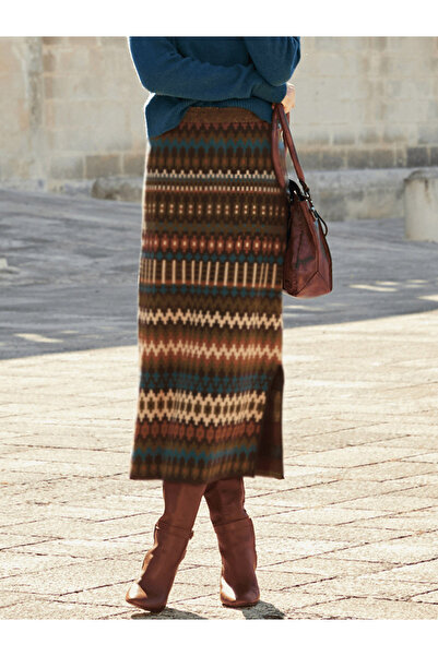 Take Two By Styli Women Ethnic Print Midi Bodycon Skirt