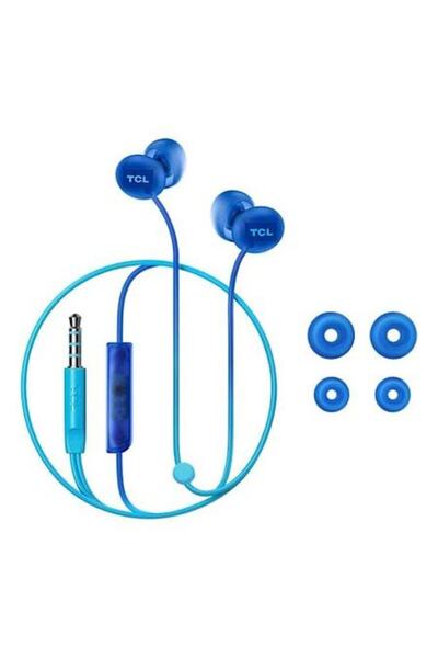 TCL SOCL300BL-EU Wired In-Ear Earphones, Ocean Blue (Sizes S/M/L)