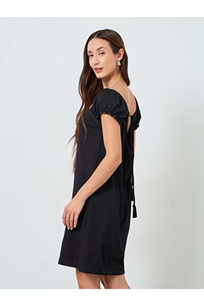 Maxim Creation By Styli Women Black Square Neck Mini Dress