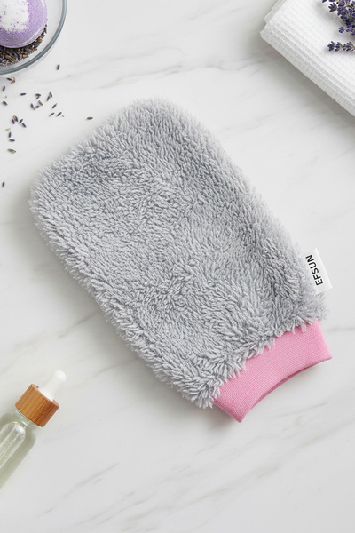 Efsun منشفة حمام من القطيفة، منشفة حمام من الليف، منشفة حمام رمادية