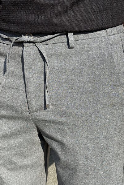 inpool Ανδρικό παντελόνι, με κορδόνια στη μέση, ελαστικό στο πλάι, κανονική εφαρμογή, παντελόνι Old Money Culture 25INPMARİO