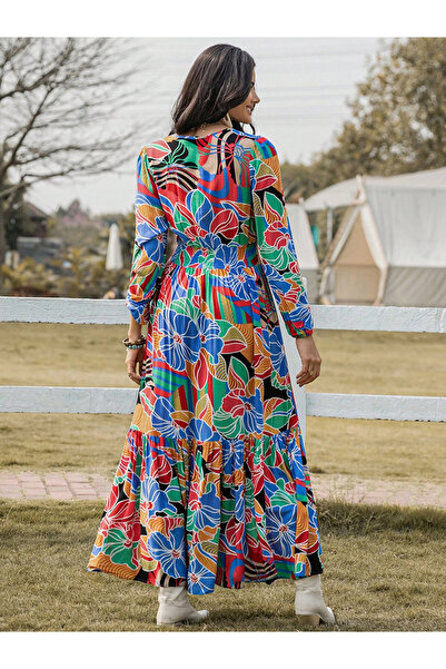 Take Two By Styli All-Over Floral Print A-Line Maxi Dress