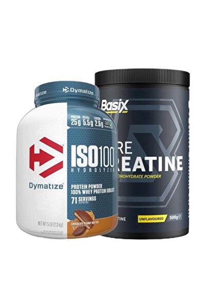 Dymatize Exclusive Bundle Offer - ISO 100 Chocolate Peanut Butter 5 lbs + Basix Pure Creatine Unflavored 500