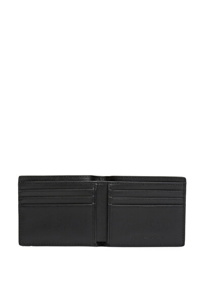 Tommy Hilfiger Men Black Corporate Logo Leather Wallet