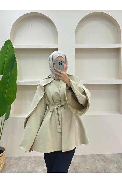 lurex moda Bat Sleeve Trench Coat