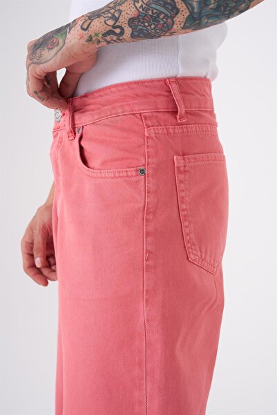 Machinist Dyed Baggy Gabardine Jeans Pants Pink