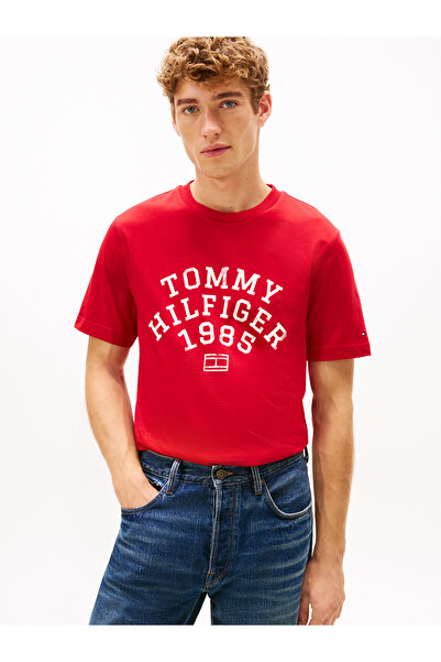 Tommy Hilfiger Men Red Hilfiger Arch Crew Neck T-Shirt