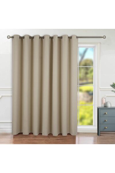 bolivia's Extra Wide Grommet Blackout Curtain, 200x270 cm (Beige)