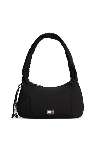 Tommy Hilfiger Women Black Casual Crinkle Texture Shoulder Bag