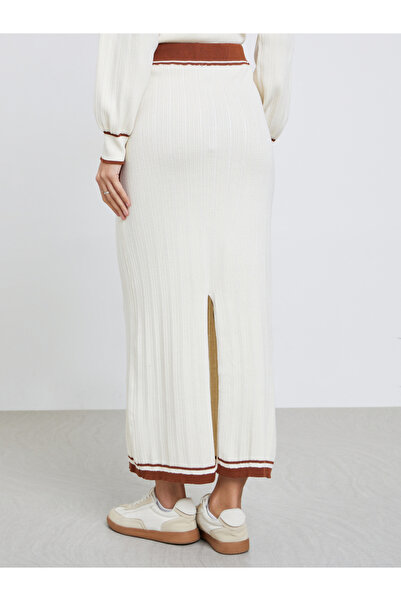 Styli Off White A-Line Maxi Skirt
