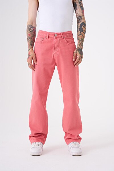 Machinist Dyed Baggy Gabardine Jeans Pants Pink