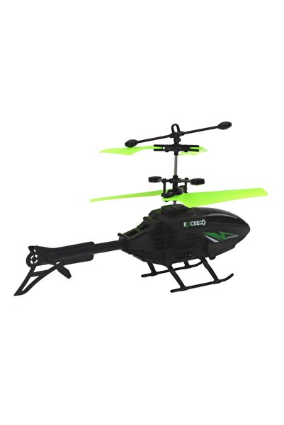 OEM LEAN TOYS Toy Helicopter, gesture-controlled, black with green, 18x15x11.5 cm
