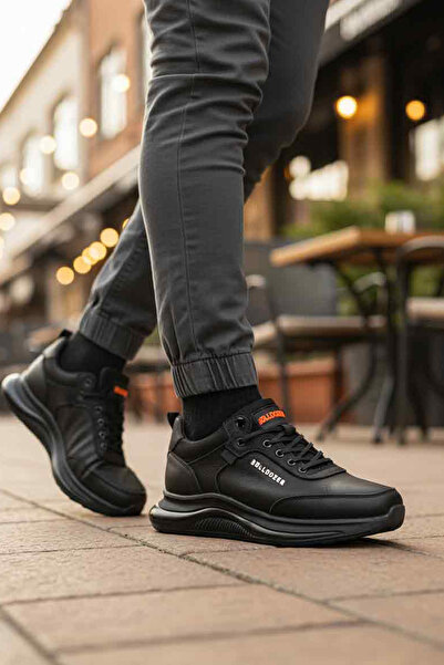 Bulldozer Μαύρα ανδρικά παπούτσια casual από γνήσιο δέρμα Nubuck φαρδιά εφαρμ...