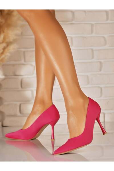 Joana Maira Fuchsia Satin Stiletto Heels, 9CM