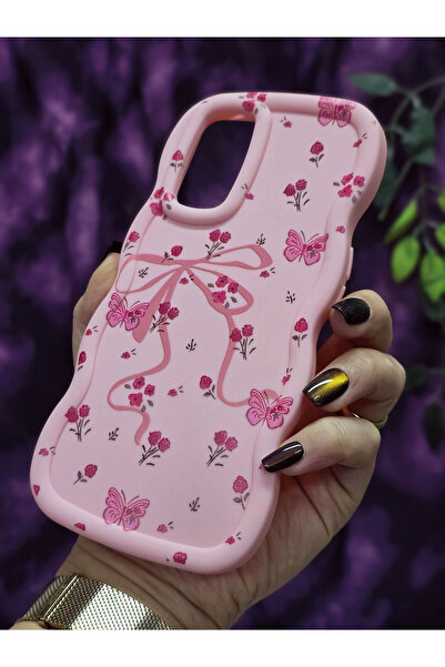 Magic Ring Oppo A91 - Reno 3 Compatible Butterfly Ribbon and Floral Pattern Pink Phone Case
